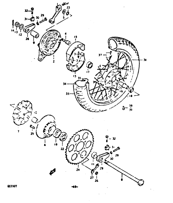 Rear wheel complete assy