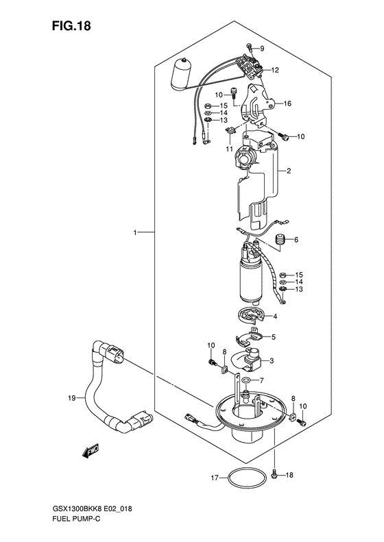 GSX1300BK (ABS) Топливный насос