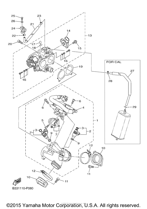 XVS950CR Впускная система