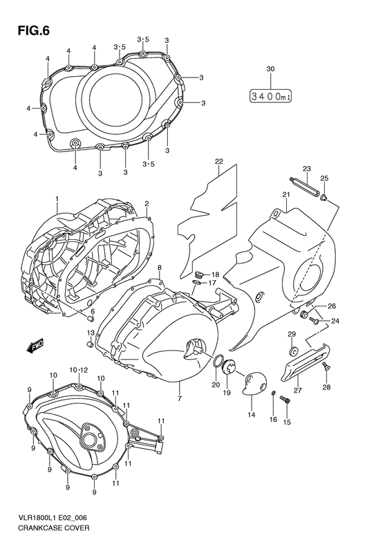 Crankcase cover ass`y  (v