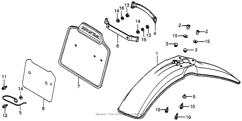 Front fender + front numberplate 82