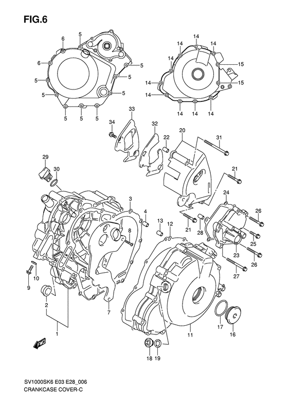 Crankcase cover ass`y  (v