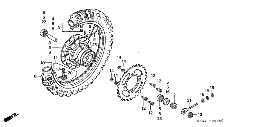 Rear wheel complete assy