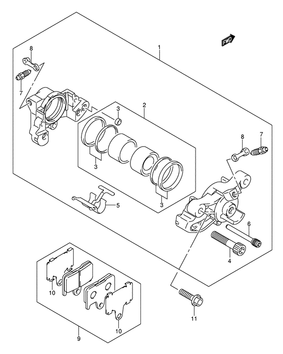 GSF650 Задний суппорт