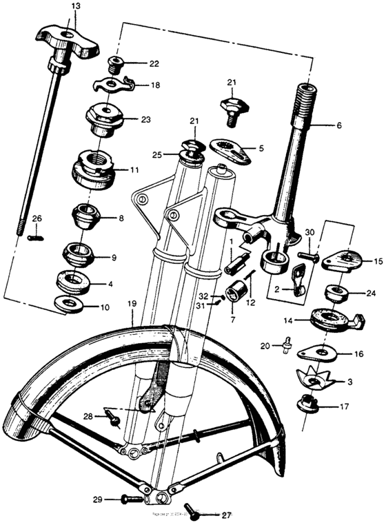 Steering stem + front fender