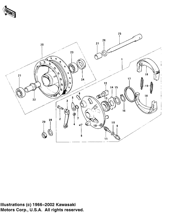 Front hub/brake
