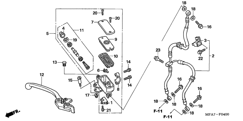 Fr. brake master cylinder