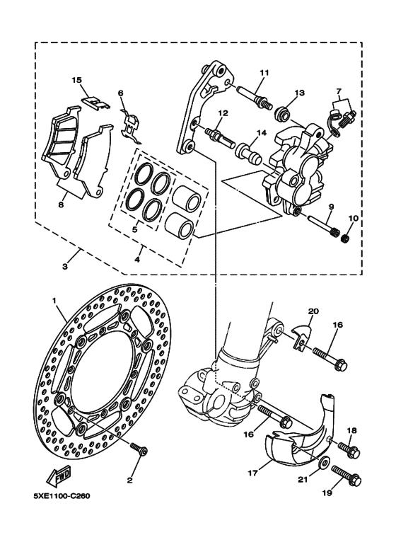 YZ125 YZ125S Передний суппорт