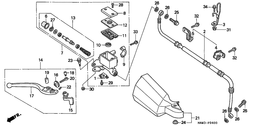 Fr. brake master cylinder