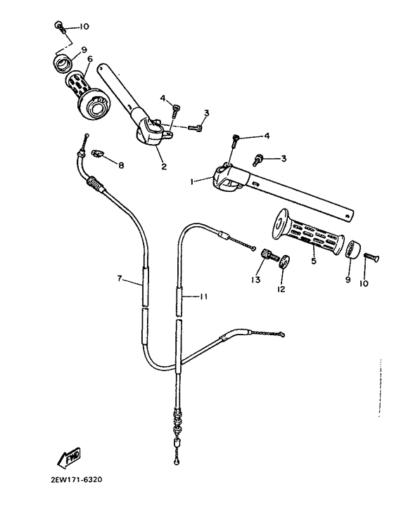 Steering handle. cable