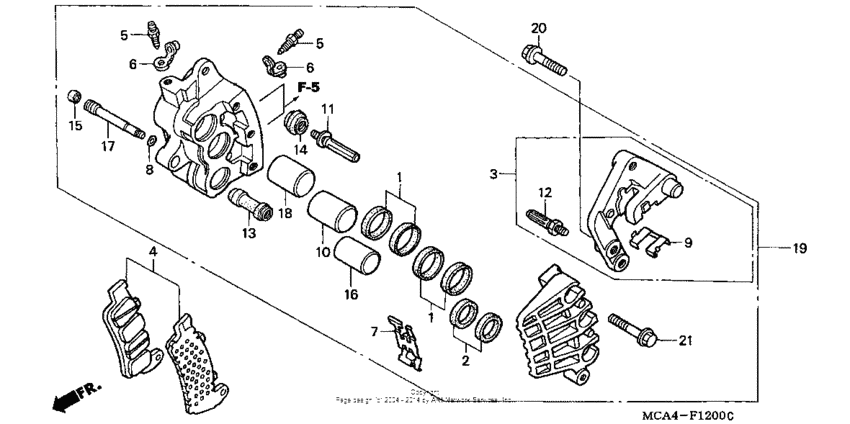 GL1800 Right front brake caliper (gl1800)