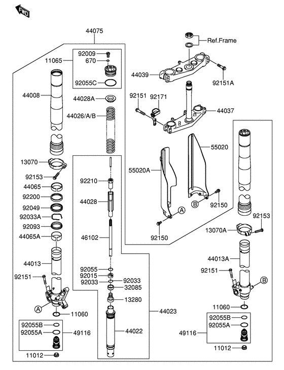 RM-Z250 Вилка передней оси