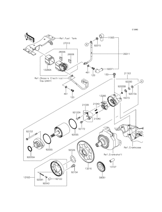 ER250 Starter motor / starter clutch