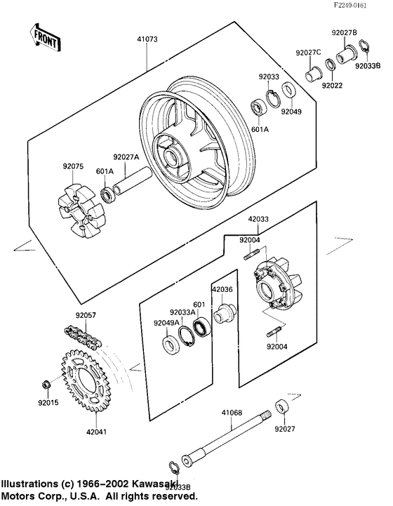 Rear wheel/hub/chain