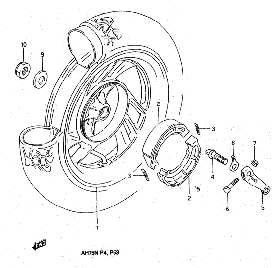 Rear wheel complete assy