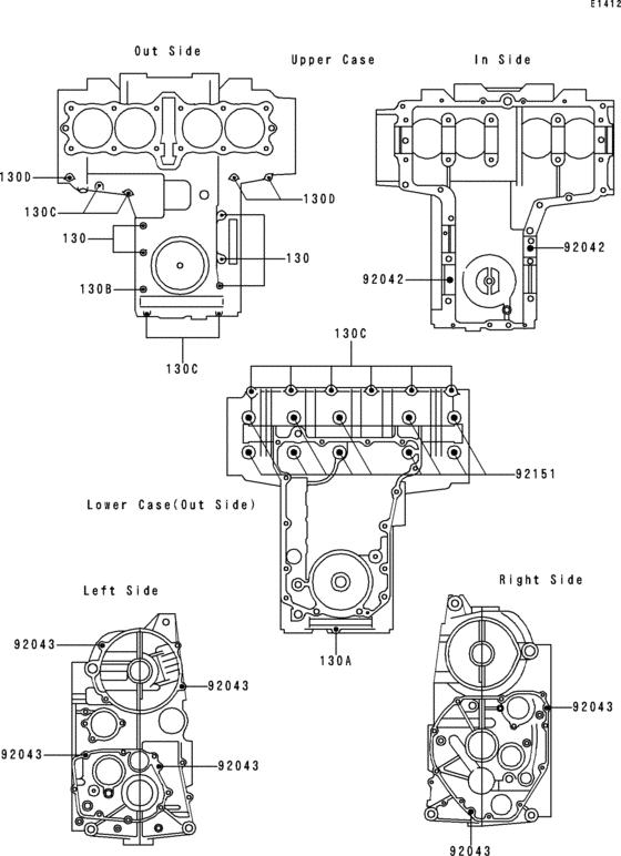 ZR750 Болты крепления картера