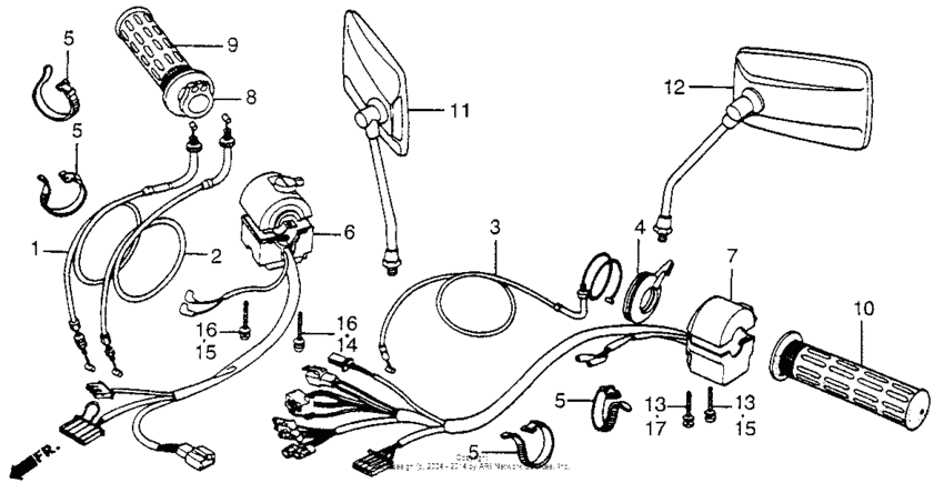 Control levers + switches + cables