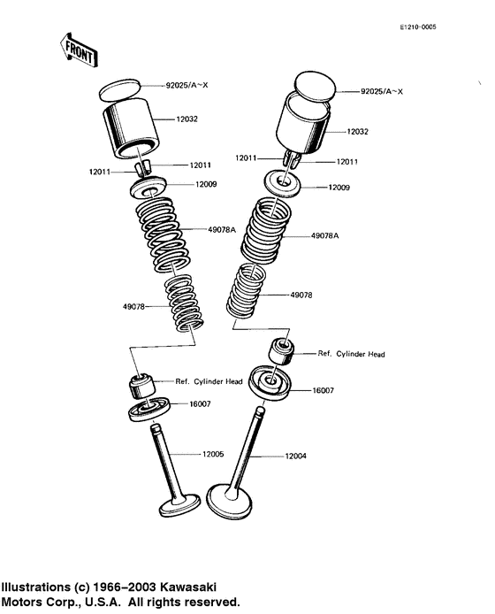 KZ1000 Клапана