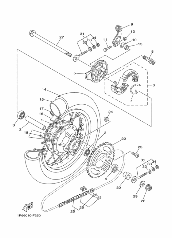 Rear wheel complete assy