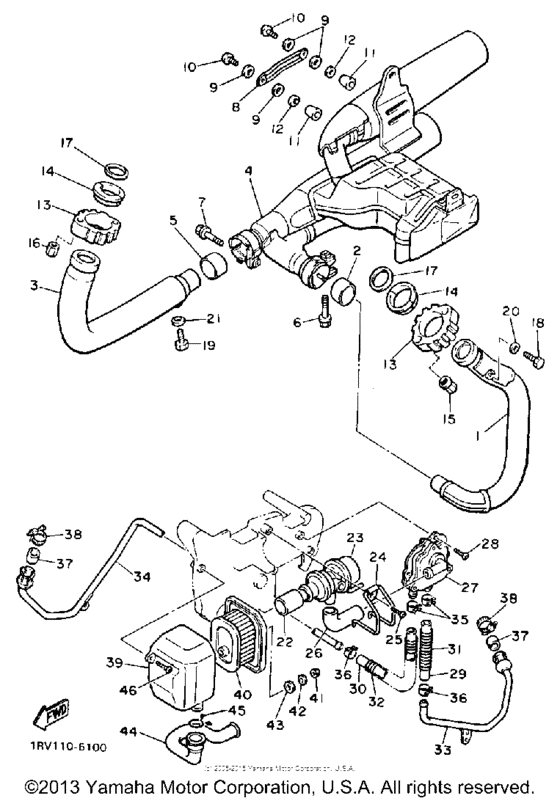XV1100W Выхлопная система
