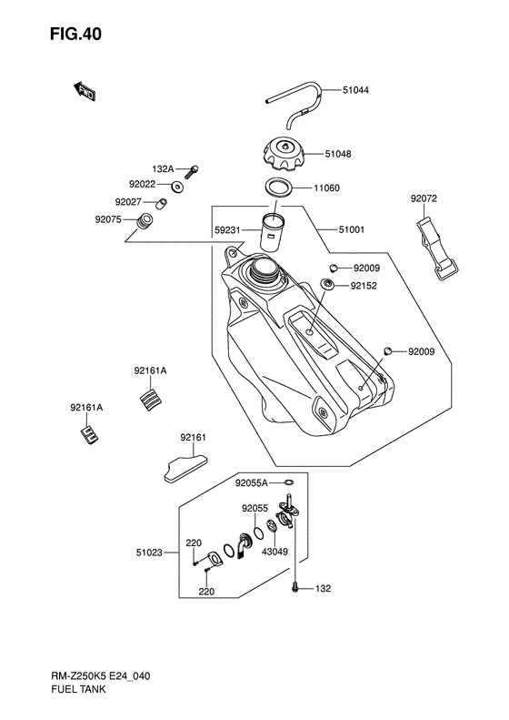 RM-Z250 Tank fuel