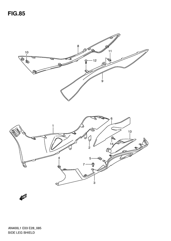 AN400 (ABS) Side leg shield