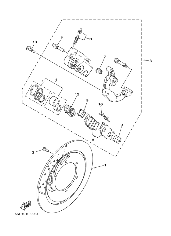 XVS650A Передний тормоз