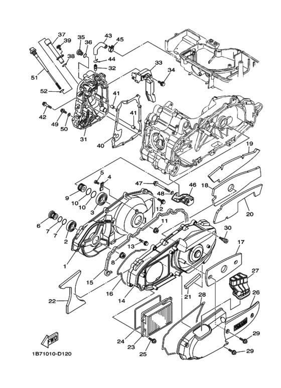 Crankcase cover ass`y  (v