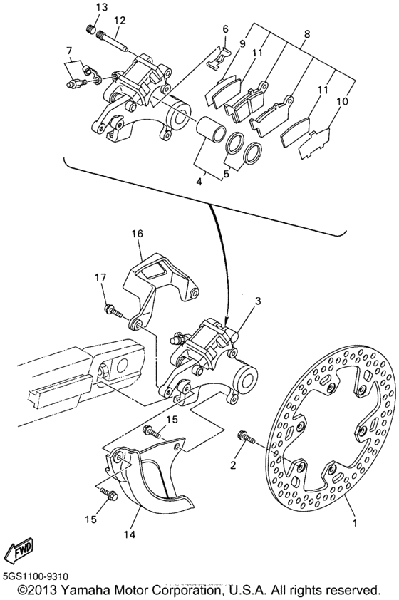 WR426FN Задний суппорт