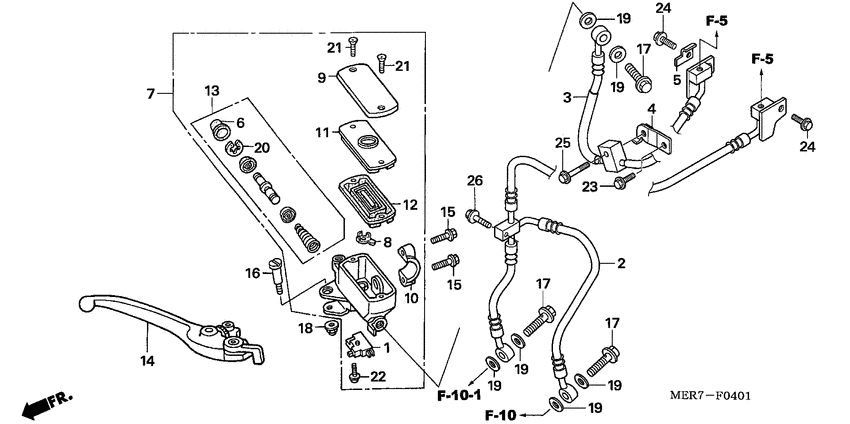 Fr. brake master cylinder