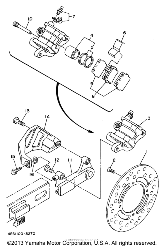 YZ80G1 Задний суппорт