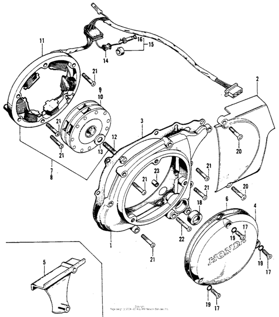 Left crankcase cover + alternator
