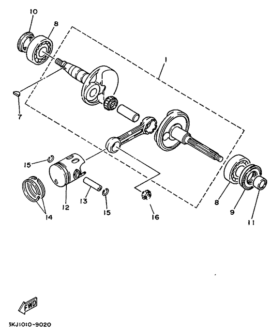 YE50 Коленчатый вал и поршни