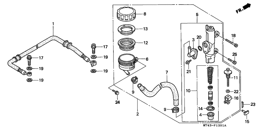Rr. brake master cylinder