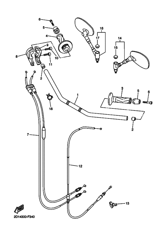 FZ1-N Рулевой рычаг и кабель
