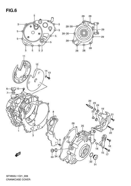 Crankcase cover ass`y  (v