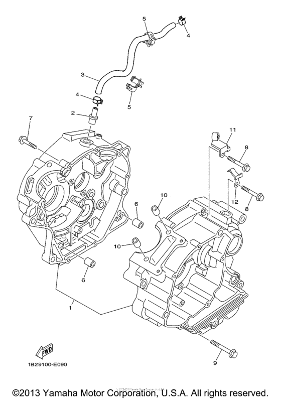 TTR125LEV Картер двигателя