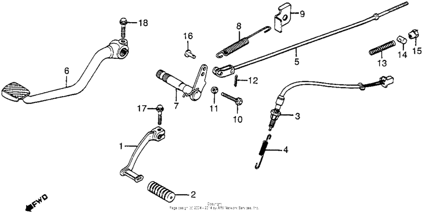 Brake pedal + change pedal