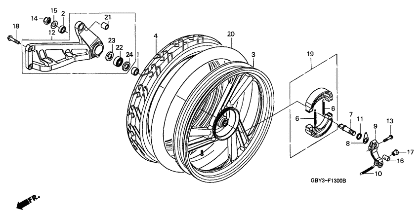 Rear wheel complete assy
