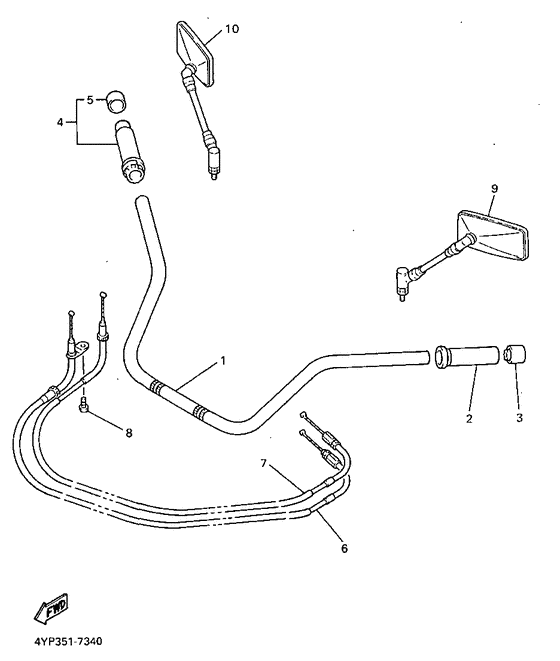 XVZ1300A Steering handle. cable