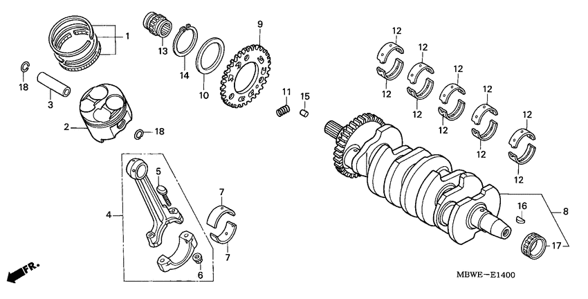 Crankshaft/piston