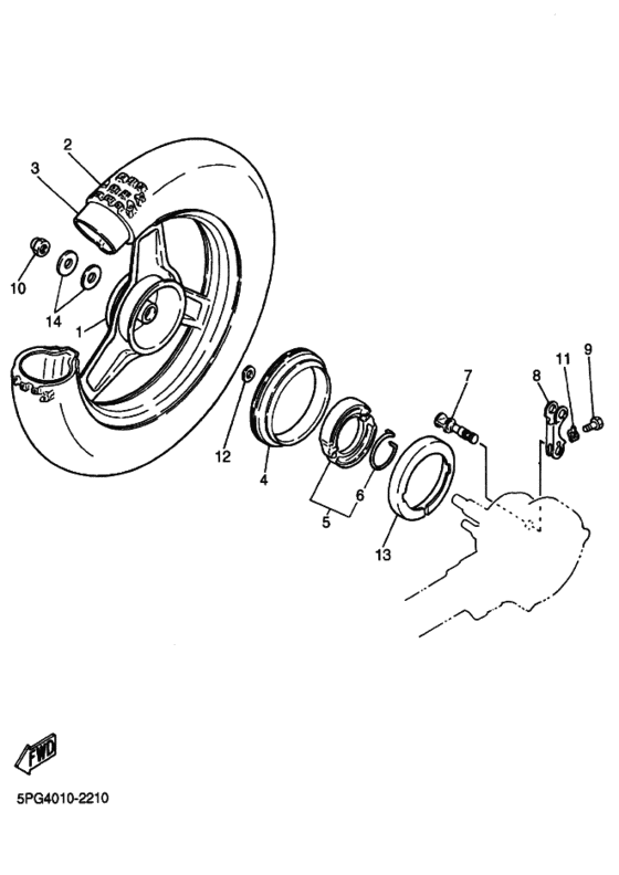 PW50 Rear wheel complete assy