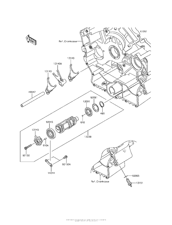 VN900 Валы и вилки переключения передач