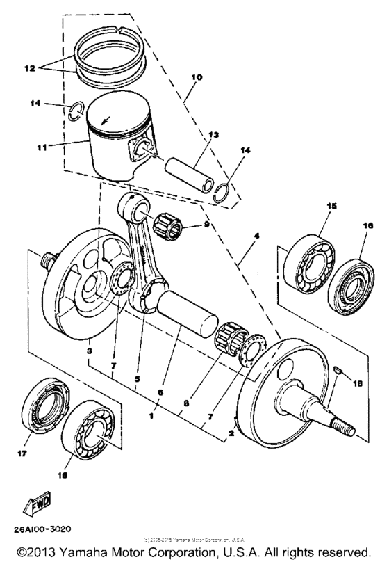 Crankshaft-piston