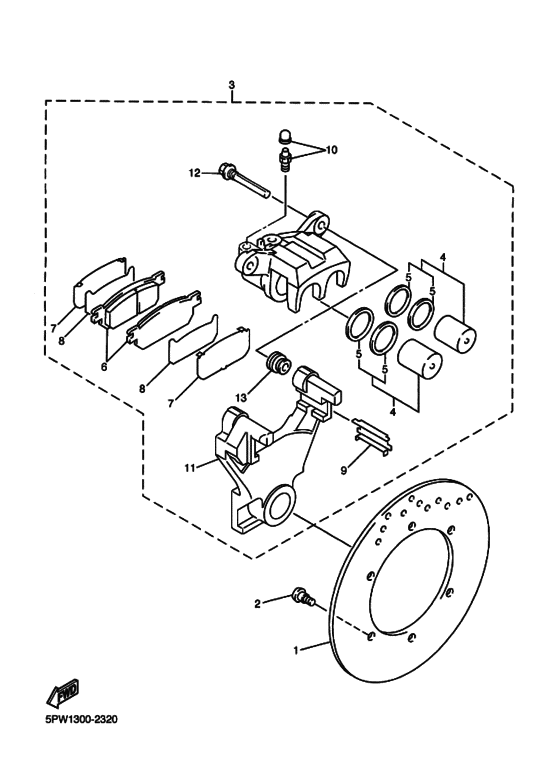 YZF-R1 Задний суппорт