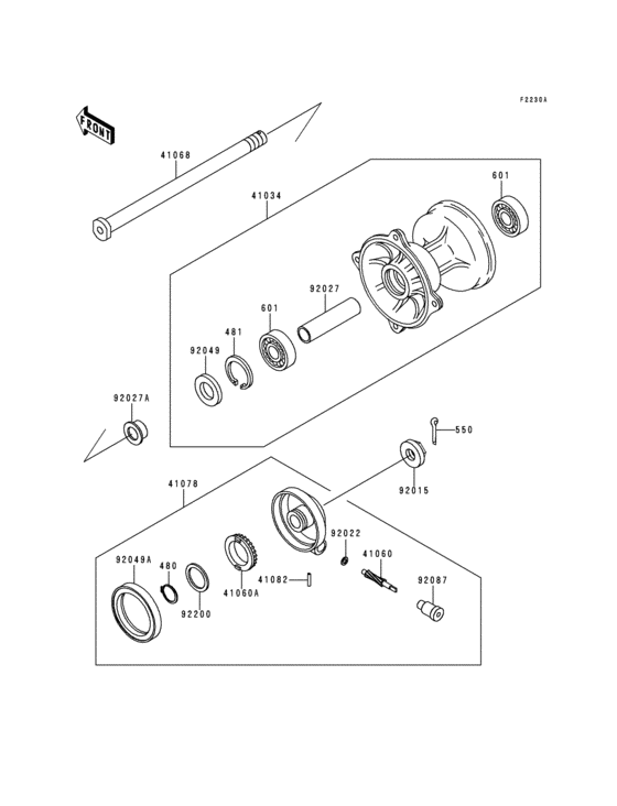 KDX125 Front hub(kdx125-b4)
