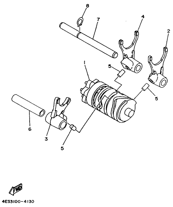 YZ80L Shift cam. fork