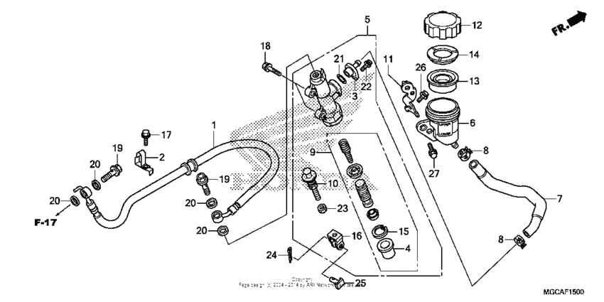 Rear brake master cylinder (1)