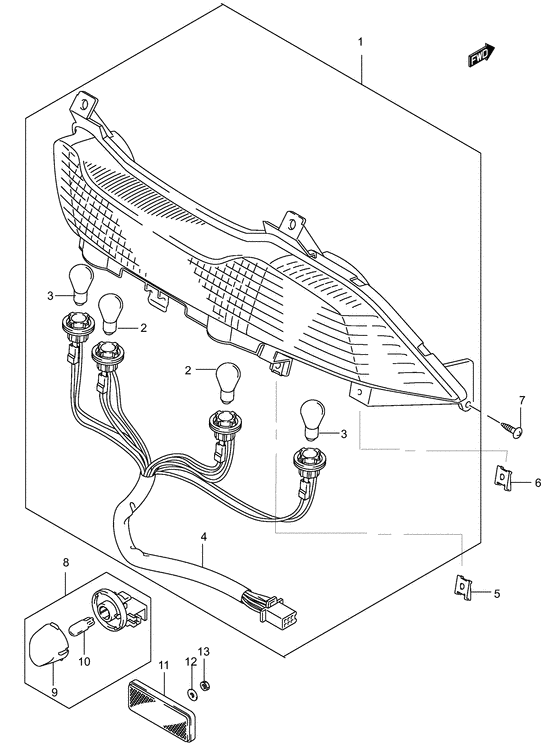 Rear comb lamp