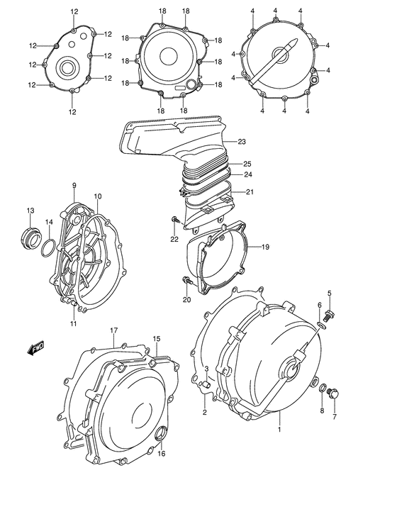 Crankcase cover ass`y  (v